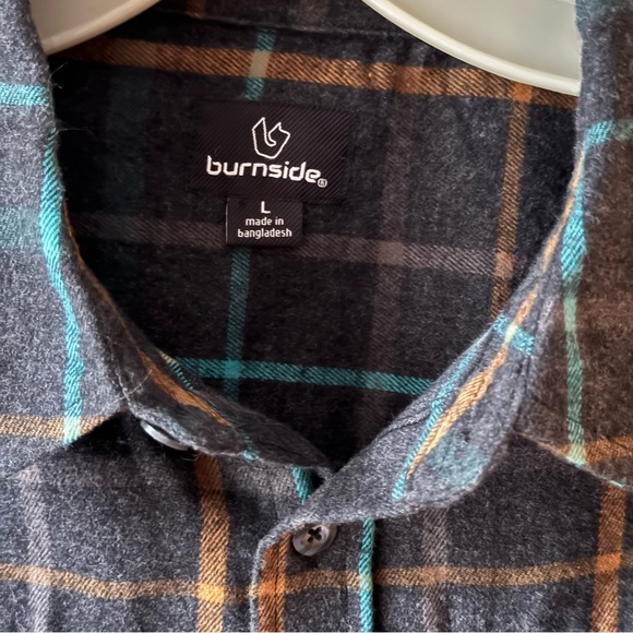 Men’s BURNSIDE lightweight button-up shirt L - Picture 8 of 9